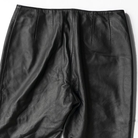 Vintage Black Leather Biker Pants 90s High Waist Biker Core Moto Biker Core Pant - Picture 6 of 11